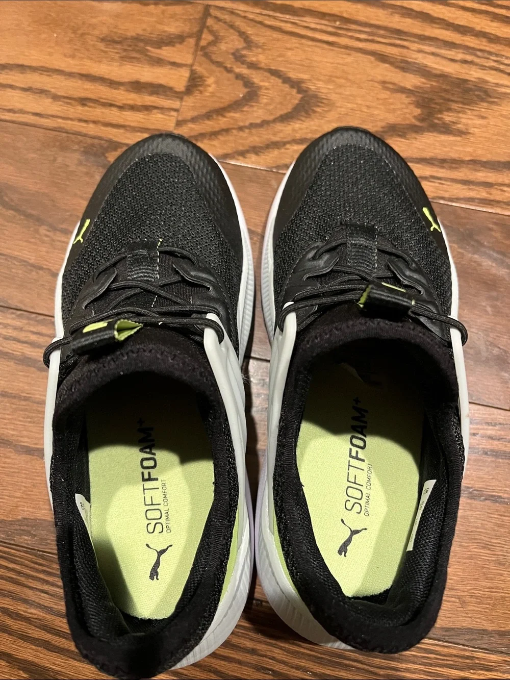 Puma Black Sneakers with Neon Yellow Accents